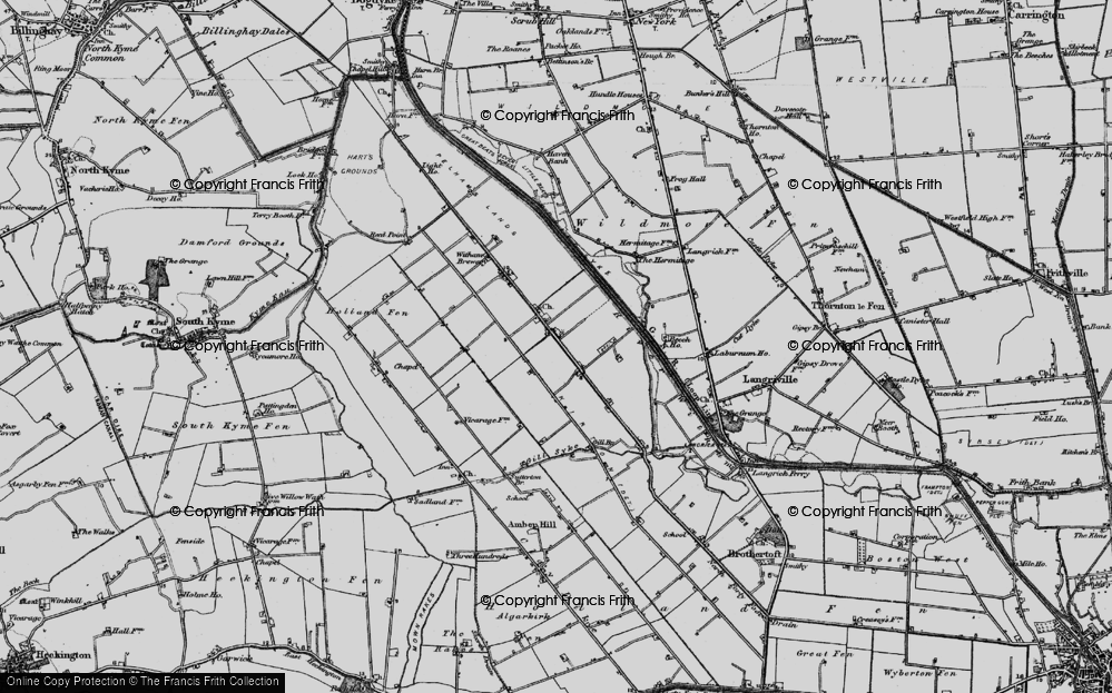 Old Map of Holland Fen, 1898 in 1898