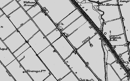 Old map of Holland Fen in 1898