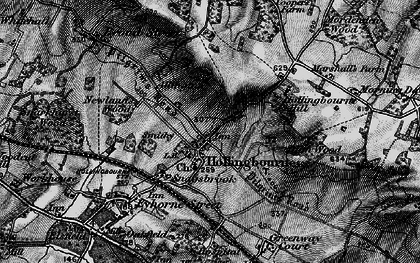 Old map of Hollingbourne in 1895