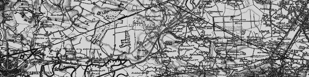 Old map of Hollins Green in 1896