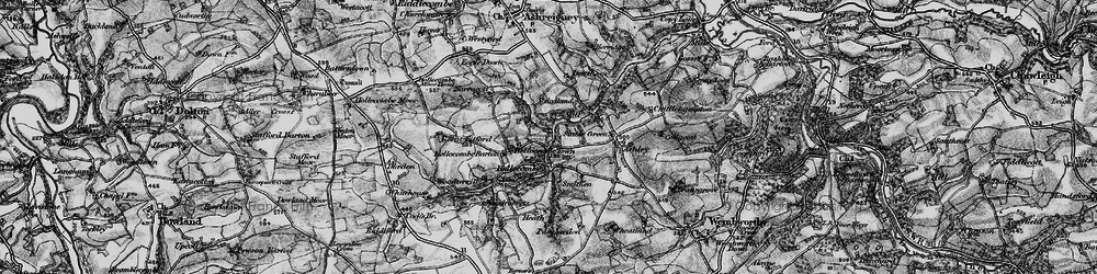 Old map of Hollocombe in 1898