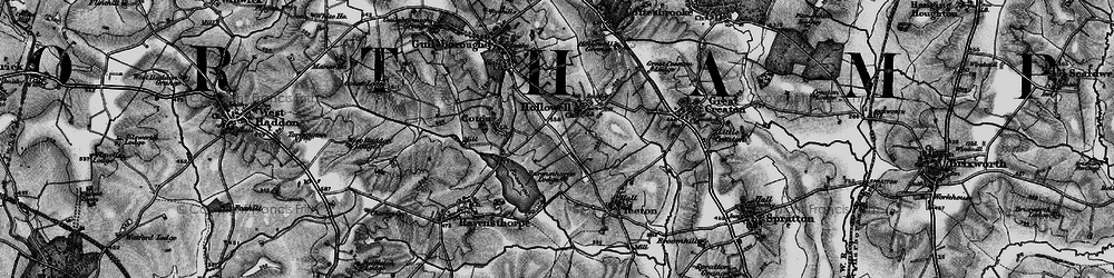 Old map of Hollowell in 1898