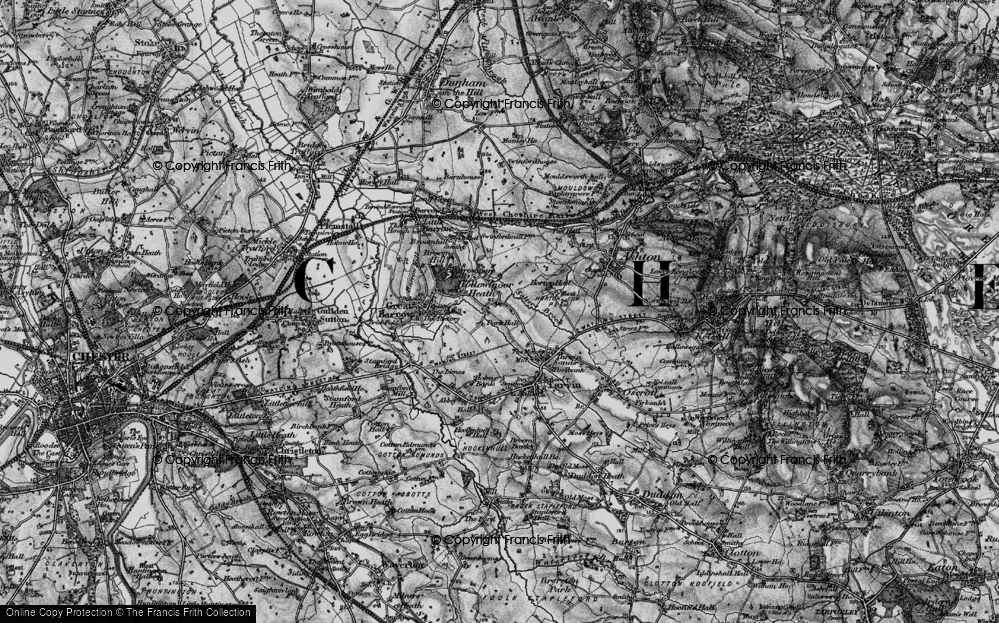 Old Map of Hollowmoor Heath, 1896 in 1896