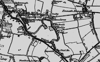 Old map of Holly End in 1893