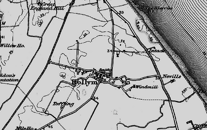 Old map of Hollym in 1895