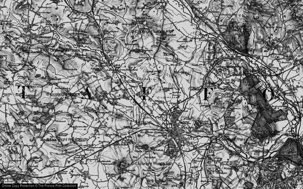 Old Map of Holmcroft, 1897 in 1897