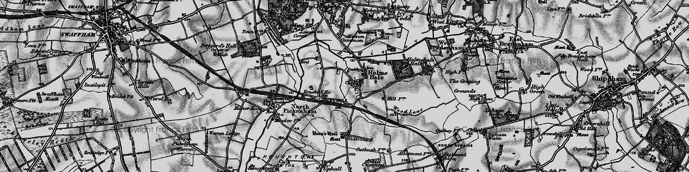 Old map of Holme Hale in 1898