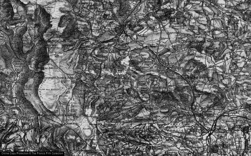 Old Map of Holmesfield, 1896 in 1896