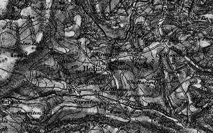 Old map of Holne in 1898