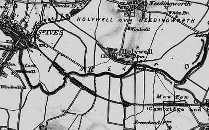 Old map of Holywell in 1898