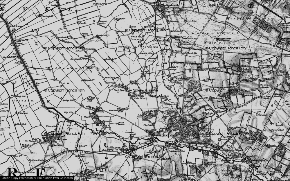 Old Map of Holywell Row, 1898 in 1898