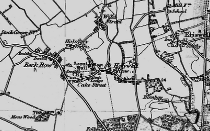 Old map of Holywell Row in 1898