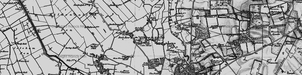 Old map of Holywell Row in 1898