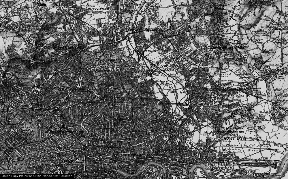 Old Map of Homerton, 1896 in 1896