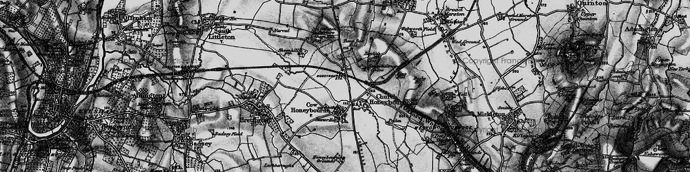 Old map of Honeybourne in 1898
