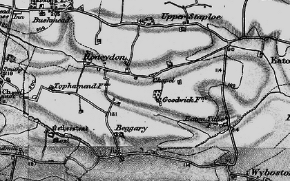 Old map of Honeydon in 1898