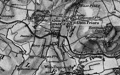 Old map of Honeystreet in 1898