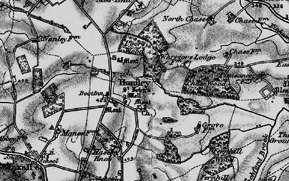 Old map of Honiley in 1898