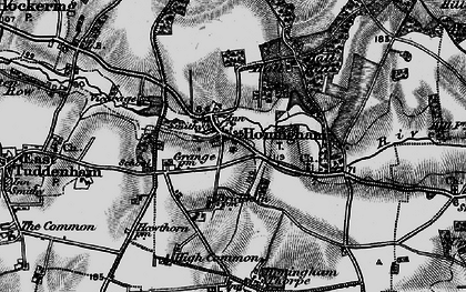 Old map of Honingham in 1898