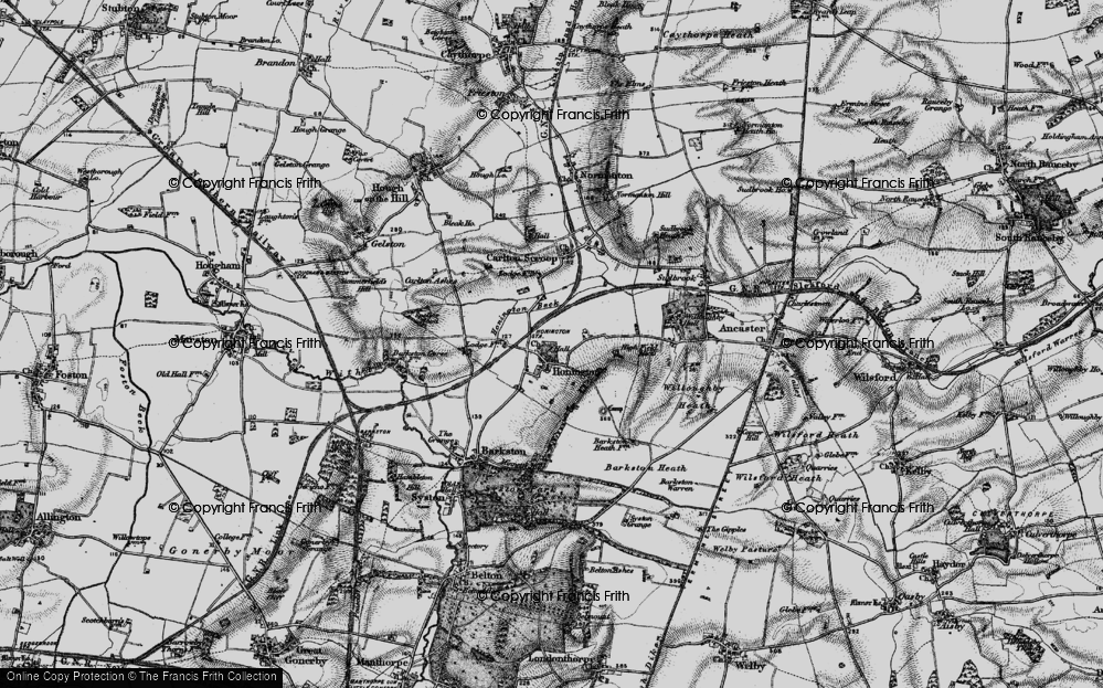 Old Map of Honington, 1895 in 1895