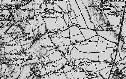 Old map of Honkley in 1897