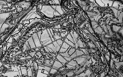 Old map of Honley Moor in 1896