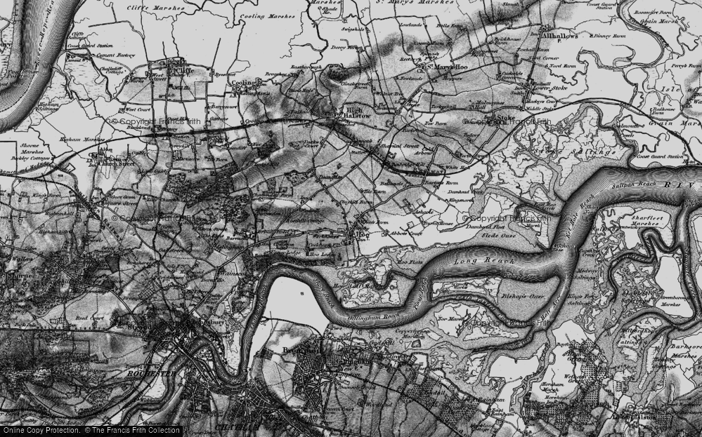 Old Map of Hoo St Werburgh, 1895 in 1895