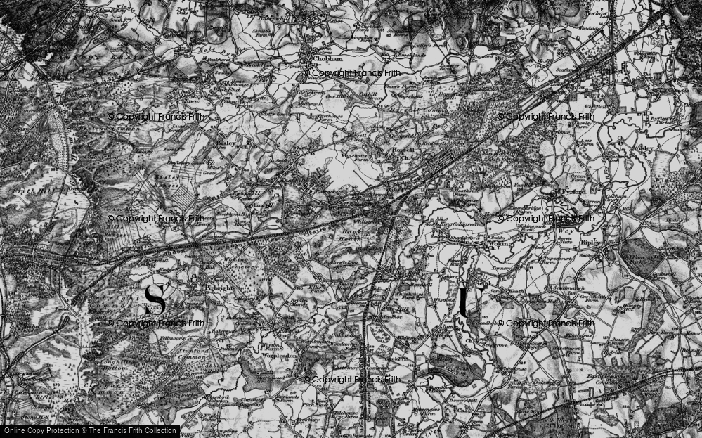 Old Map of Hook Heath, 1896 in 1896