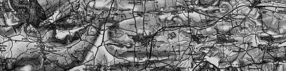 Old map of Hook Norton in 1896