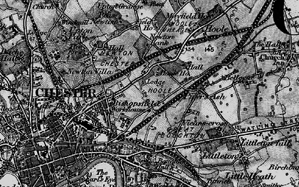 Old map of Hoole in 1896