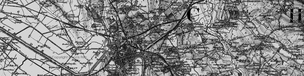 Old map of Hoole in 1896