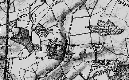 Old map of Hooton Pagnell in 1896