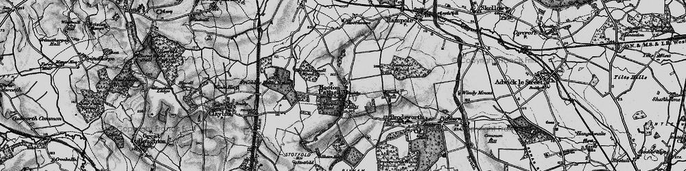 Old map of Hooton Pagnell in 1896