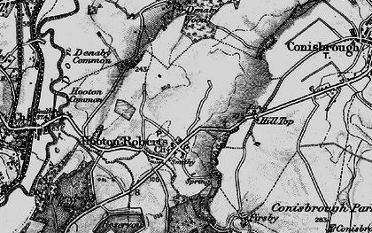 Old map of Hooton Roberts in 1896