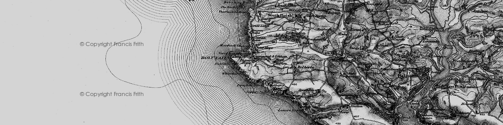 Old map of Hope Cove in 1897