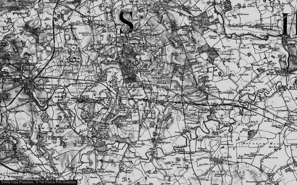 Old Map of Historic Map covering Whixley Lodge in 1898