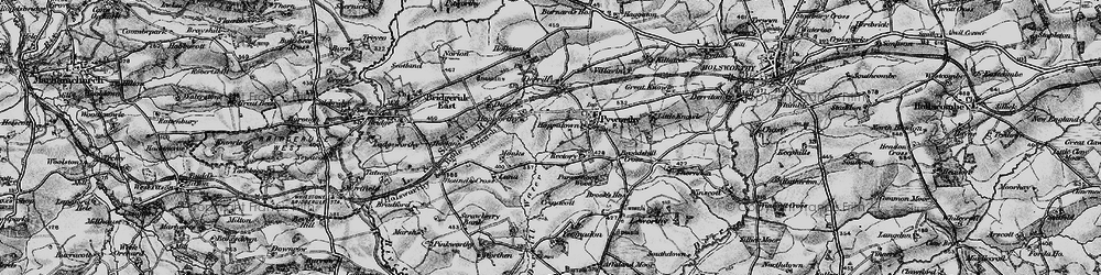 Old map of Hopworthy in 1895