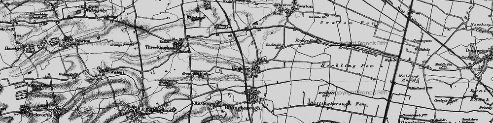Old map of Horbling in 1898