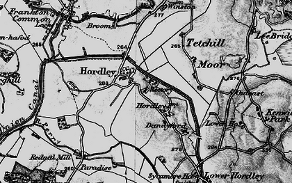 Old map of Hordley in 1897
