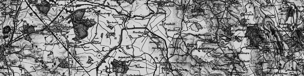 Old map of Hordley in 1897
