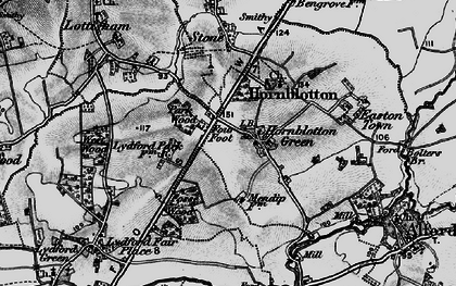 Old map of Hornblotton Green in 1898