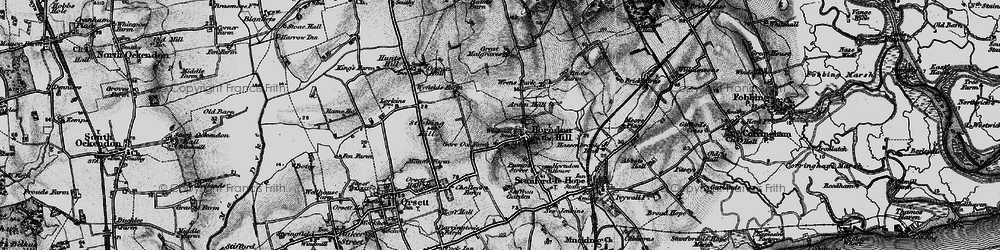 Old map of Horndon on the Hill in 1896