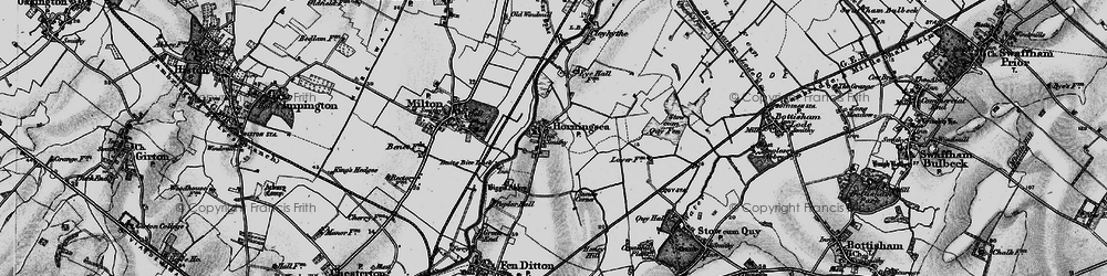 Old map of Horningsea in 1898