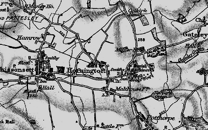 Old map of Horningtoft in 1898