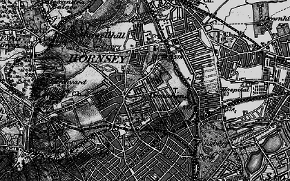 Old map of Hornsey Vale in 1896