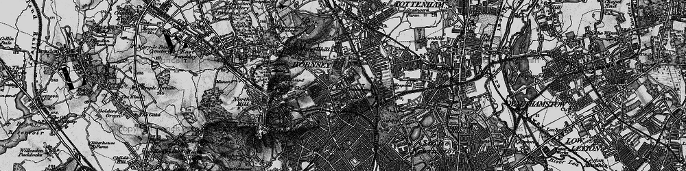 Old map of Hornsey Vale in 1896