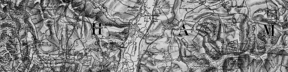 Old map of Horsebridge in 1895