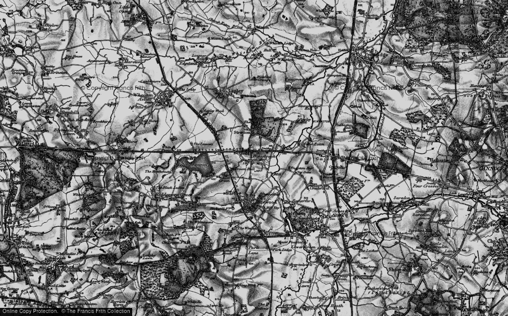Old Map of Historic Map covering Engleton Hall in 1897