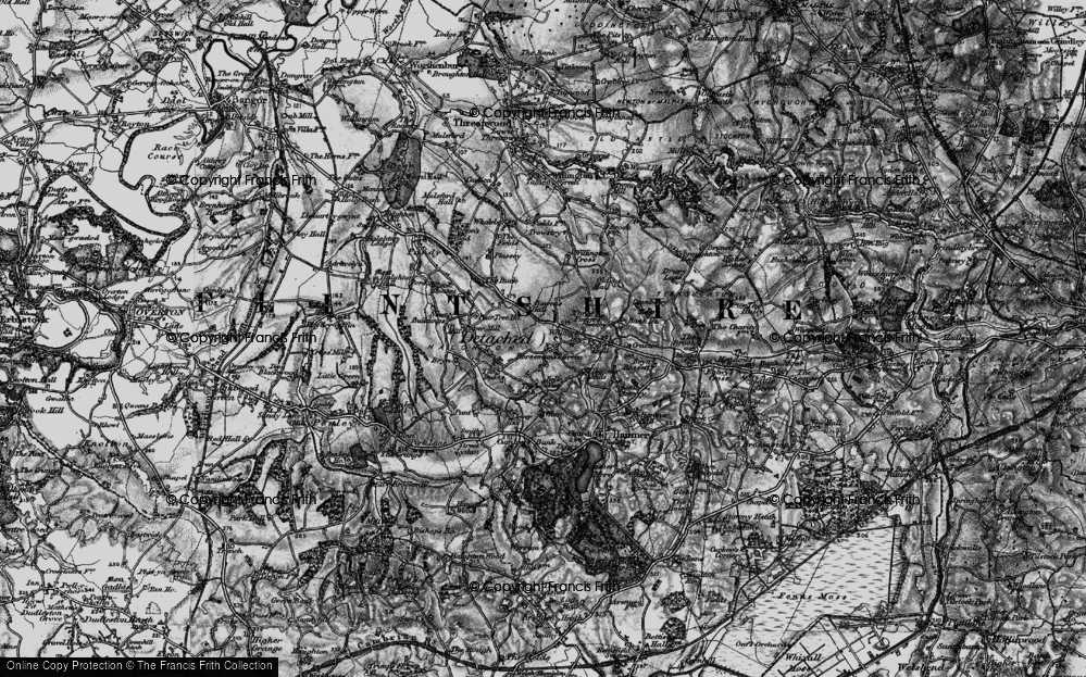 Old Map of Historic Map covering Bowen's Hall in 1897