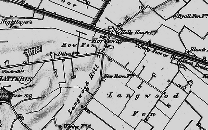 Old map of Langwood Fen in 1898
